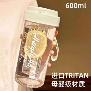 Clear Tritan plastic water bottle