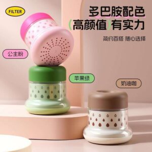 Pastel-colored rotatable splash-proof faucet filters (stacked)