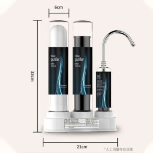 Countertop dual-stage water filtration columns with a separate faucet